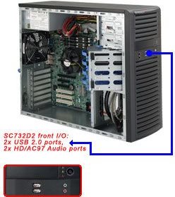 Super Micro Supermicro SC732 D3-903B - Midi Tower - Erweitertes ATX 900 Watt - Schwarz - USB/Audio (CSE-732D3-903B) von Supermicro