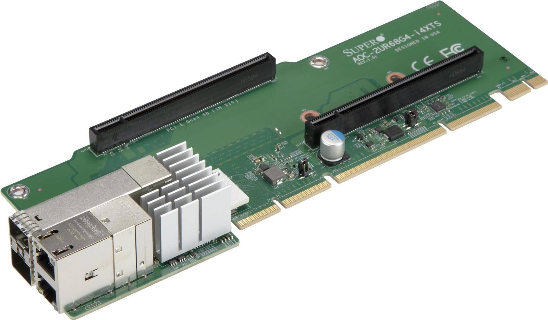 Supermicro AOC-2UR68G4-i4XTS 2U Ultra Riser - Netzwerkadapter - 10Gb Ethernet x 2 + 10 Gigabit SFP+ x 2 Supermicro AOC-2UR68G4-i4XTS 2U Ultra Riser - Netzwerkadapter - 10Gb Ethernet x 2 + 10 Gigabit SFP+ x 2 von Supermicro