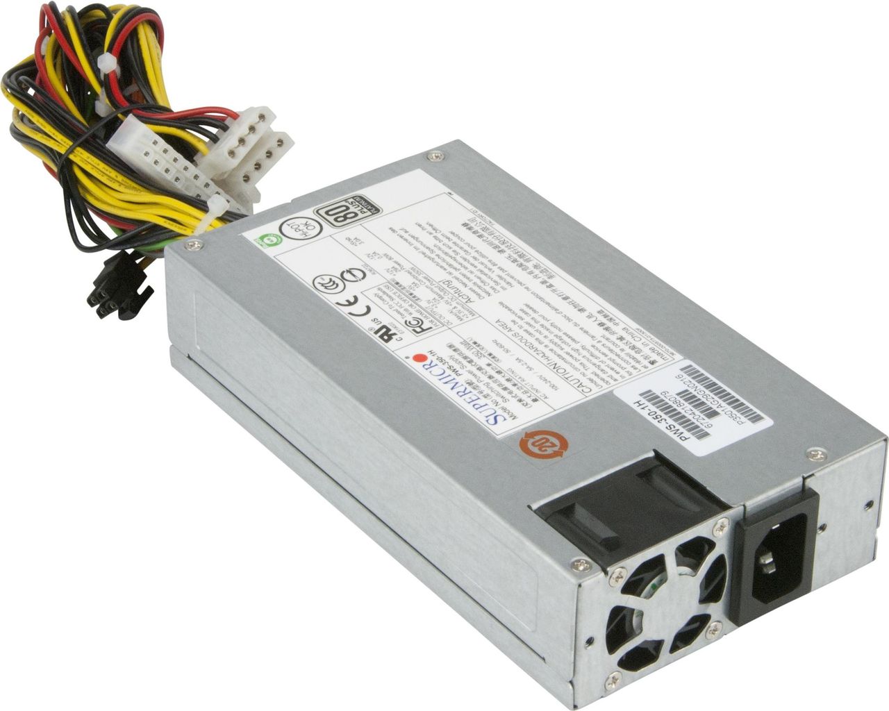 Supermicro PWS-350-1H - Netzteil (intern) - 80 PLUS Platinum - Wechselstrom 100-240 V - 350 Watt - aktive PFC - 1U von Supermicro