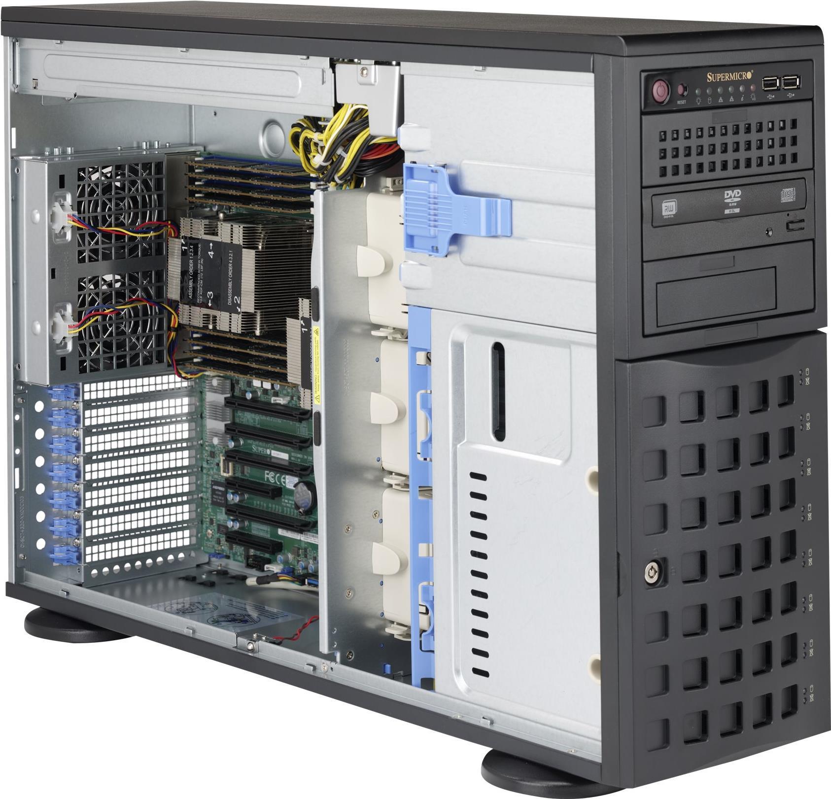 Supermicro SC745 BAC-R1K23B-SQ - Tower - 4U - Erweitertes ATX - SATA/SAS - Hot-Swap 1200 Watt - Schwarz - USB von Supermicro