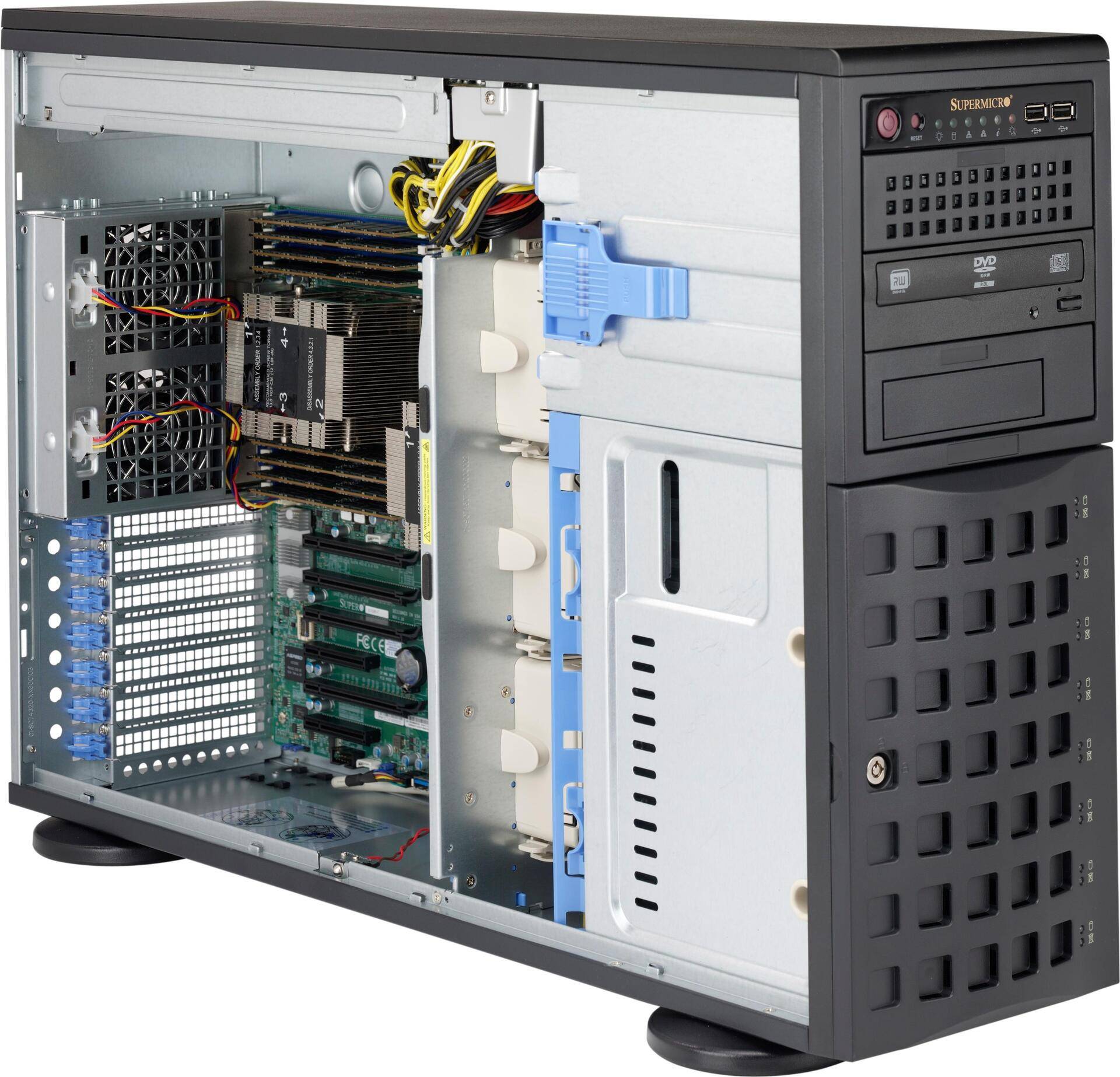 Supermicro SC745 BAC-R1K23B - Tower - 4U - Erweitertes ATX - SATA/SAS - Hot-Swap 1200 Watt - Schwarz - USB von Supermicro