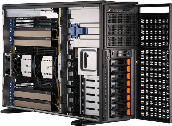 Supermicro SYS-741GE-TNRT Server-Barebone Intel C741 LGA 4677 (Socket E) Tower Schwarz (SYS-741GE-TNRT) von Supermicro