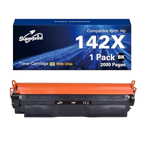 Superprint 142X Tonerkartusche Schwarz (mit-Chip) Kompatibel für HP 142X W1420X 142A W1420A Toner (Groß, 1er-Pack) von Superprint