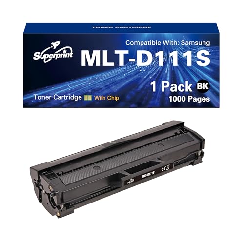 Superprint MLT-D111S Toner Schwarz Kompatibel für Samsung D111S MLT-D111S D111L MLT-D111L für Samsung Xpress SL-M2020 2020W 2022FW 2022W 2070FW 2070W (1er-Pack) von Superprint