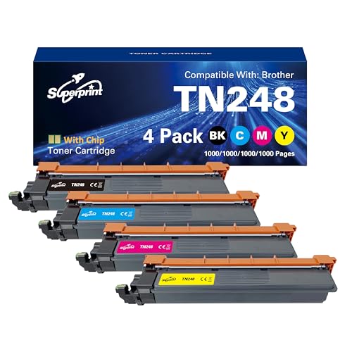 Superprint TN248 TN-248CMYK TN-248VAL Kompatibel für Brother TN-248 TN-248XL Toner für MFC-L3740CDW MFC-L3760CDW MFC-L8340CDW MFC-L8390CDW DCP-L3560CDW HL-L3240CDW HL-L8240CDW (4er-Pack) von Superprint