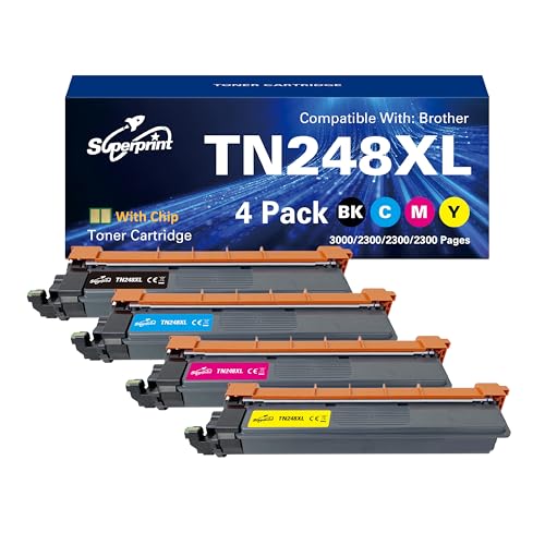 Superprint TN248XL TN-248XLCMYK TN-248XLVAL Kompatibel für Brother TN-248 TN-248XL Toner für MFC-L3740CDW MFC-L3760CDW MFC-L8340CDW MFC-L8390CDW DCP-L3560CDW HL-L3240CDW HL-L8240CDW (4er-Pack) von Superprint
