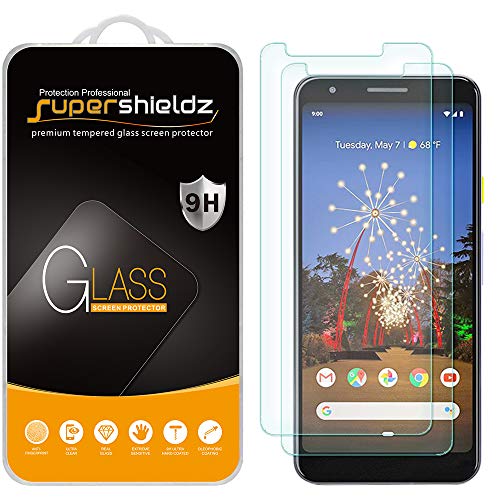 Supershieldz Displayschutzfolie aus gehärtetem Glas für Google (Pixel 3a), Kratzfest, blasenfrei, lebenslanger Ersatz von Supershieldz