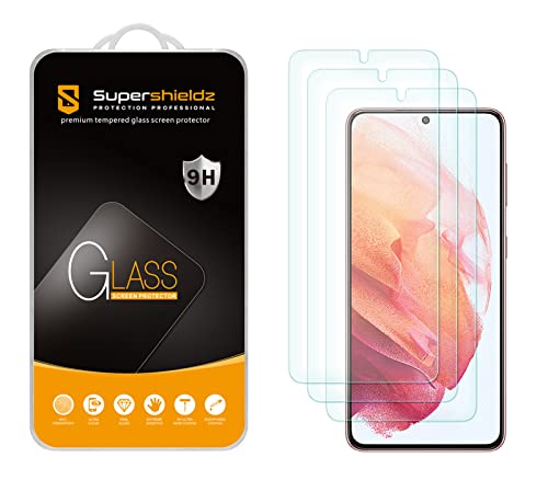 Supershieldz, Hartglas-Displayschutzfolie für Samsung Galaxy S21 5G, kratzfest, blasenfrei, 3 Stück von Supershieldz