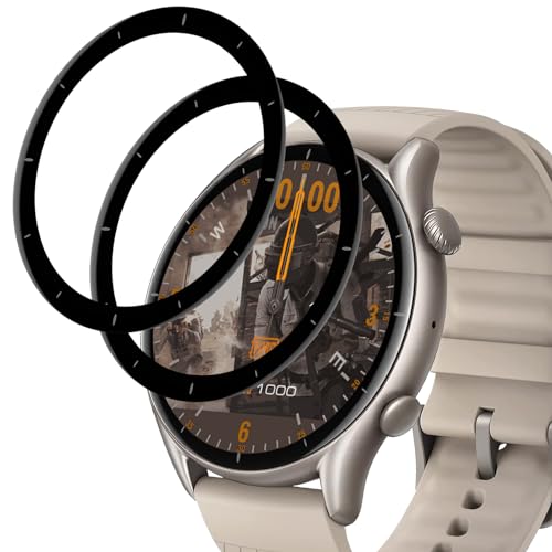 Supershieldz Panzer Schutz Glas Kompatibel mit Amazfit GTR 3, Panzer Schutzfolie für GTR 3, 3D-Vollständige Glasfolie, Displayschutz Anti-Bläschen, 9H Härte, HD Klar - 2 Stück von Supershieldz