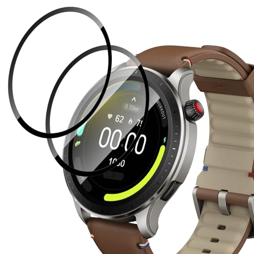 Supershieldz Panzer Schutz Glas Kompatibel mit Amazfit GTR 4, Panzer Schutzfolie für GTR 4, 3D-Vollständige Glasfolie, Displayschutz Anti-Bläschen, 9H Härte, HD Klar - 2 Stück von Supershieldz