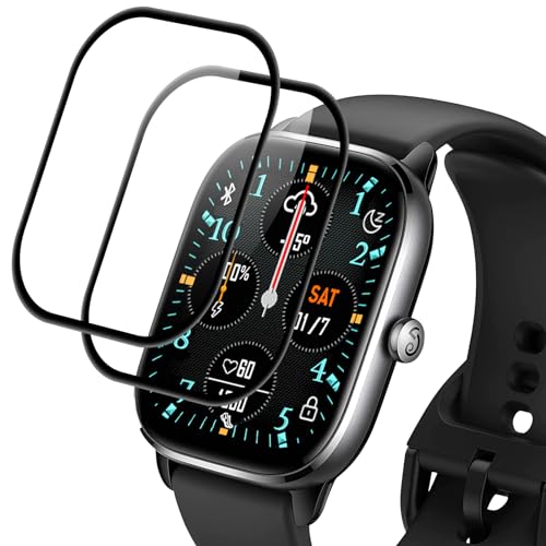 Supershieldz Panzer Schutz Glas Kompatibel mit Amazfit GTS 4 mini, Panzer Schutzfolie für GTS 4 mini, 3D-Vollständige Glasfolie, HD Displayschutz, Anti-Bläschen, 9H Härte - 2 Stück von Supershieldz