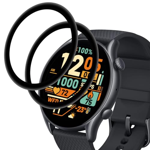 Supershieldz Panzer Schutz Glas für Amazfit GTR 3 Pro, Anti-Kratzen Panzerfolie für Amazfit GTR 3 Pro, 3D-Vollständige Schutzfolie, 9H Härte, HD Klar Displayschutz, Anti-Bläschen - 2 Stück von Supershieldz