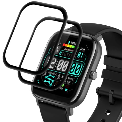 Supershieldz Panzer Schutz Glas für Amazfit GTS 2 mini, Anti-Kratzen Panzerfolie für Amazfit GTS 2 mini, 3D-Vollständige Schutzfolie, 9H Härte, HD Klar Displayschutz, Anti-Bläschen - 2 Stück von Supershieldz