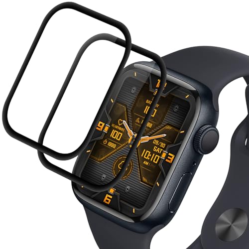 Supershieldz Panzer Schutz Glas für Apple Watch Series 9/8/7 41mm, Anti-Kratzen Panzerfolie, 3D-Vollständige Schutzfolie, 9H Härte, HD Displayschutz, Anti-Bläschen - 2 Stück von Supershieldz