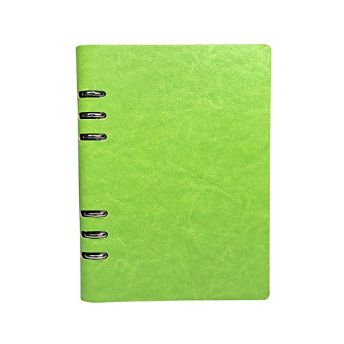 A5 nachfüllbares Notizbuch, PU-Leder, Loseblätter, Notizblock, klassisch, liniert, mit Tasche, für Geschäftstreffen, Reisetagebuch, Grasgrün A5 nachfüllbares Notizbuch, PU-Leder, Loseblätter, Notizblock, klassisch, liniert, mit Tasche, für Geschäftstreffen, Reisetagebuch, Grasgrün von Supertool