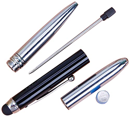 Supertool LED-Kugelschreiber, 3-in-1-Stift/Stylus/LED-Licht, LED-betriebene Tinten-Stifte mit Ersatzminen und Batterien für Nachtschreiben, 1 Packung von Supertool