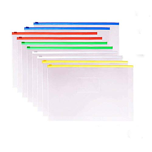 Supertool Transparente Dokumententaschen aus Kunststoff, A5, mit Reißverschluss, Rot, 20 Stück von Supertool
