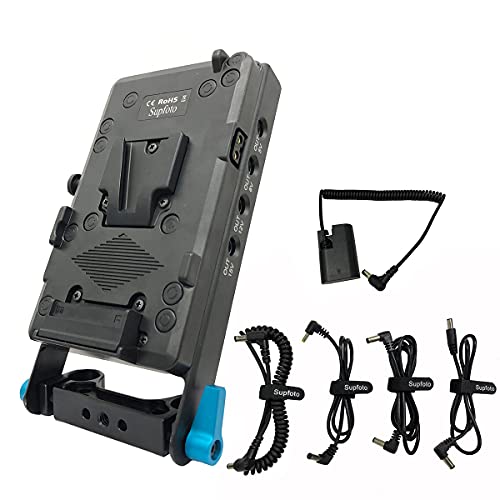 Supfoto V-Mount Akkuplatte mit 15 mm Stabhalterung V Lock Akkuplatte mit D-Tap & USB-Ausgang LP-E6 Dummy Akku für BMPCC 4K/6K 5D2/5D3/5D4/6D/6D2/7D/7D2/70D/80D/5DSR Kamera Supfoto V-Mount Akkuplatte mit 15 mm Stabhalterung V Lock Akkuplatte mit D-Tap & USB-Ausgang LP-E6 Dummy Akku für BMPCC 4K/6K 5D2/5D3/5D4/6D/6D2/7D/7D2/70D/80D/5DSR Kamera von Supfoto