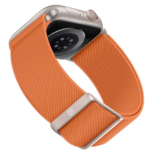 Suphart Kompatibel mit Apple Watch Armband 41mm 40mm 38mm für Damen Herren Verstellbares Nylon Sport Armbänder Entworfen für Apple Watch SE Serie 9 8 7 6 5 4 3 2 1, Orange von Suphart