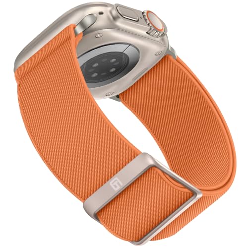 Suphart Kompatibel mit Apple Watch Armband 49mm 45mm 44mm 42mm für Damen Herren Verstellbares Nylon Sport Armbänder Entworfen für Apple Watch Ultra 2 Ultra SE Serie 9 8 7 6 5 4 3 2 1, Orange von Suphart