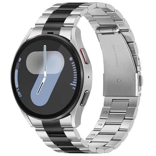 Suphart Metallband Kompatibel mit Samsung Galaxy Watch 7 6 5 4 FE Armband 44mm 40mm, Kein Gap-Ersatzarmbänder für Galaxy Watch 6 Classic 47mm 43mm/5 Pro 45mm, Silber-schwarz Suphart Metallband Kompatibel mit Samsung Galaxy Watch 7 6 5 4 FE Armband 44mm 40mm, Kein Gap-Ersatzarmbänder für Galaxy Watch 6 Classic 47mm 43mm/5 Pro 45mm, Silber-schwarz von Suphart