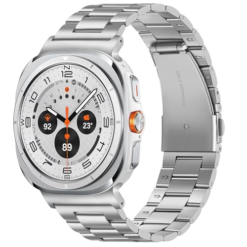 Suphart Metallband Kompatibel mit Samsung Galaxy Watch Ultra Armband 47mm, Kein Gap-Ersatzarmbänder für Galaxy Watch Ultra 47mm, Silber Suphart Metallband Kompatibel mit Samsung Galaxy Watch Ultra Armband 47mm, Kein Gap-Ersatzarmbänder für Galaxy Watch Ultra 47mm, Silber von Suphart