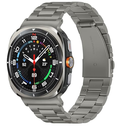 Suphart Metallband Kompatibel mit Samsung Galaxy Watch Ultra Armband 47mm, Kein Gap-Ersatzarmbänder für Galaxy Watch Ultra 47mm, Titan von Suphart
