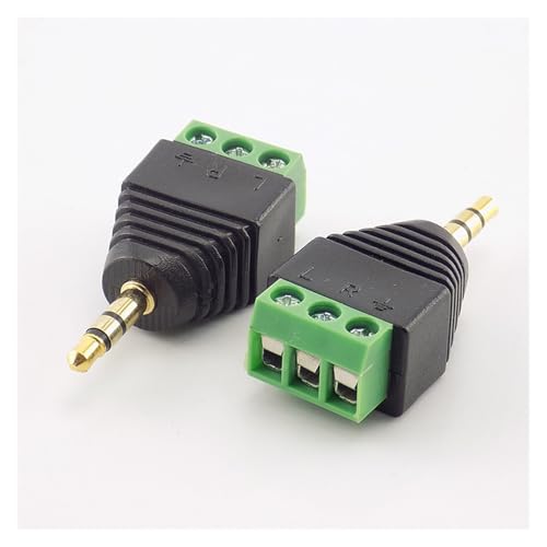 Supkancl 2 Stück 3,5 mm 3-poliger 4-poliger Steckeranschluss 3-poliger 4-poliger Audio-AUX-Kopfhörer-Adapter auf Kopfhörerbuchse Stereo-Stecker lötfrei for Selbermachen(3 Pole) von Supkancl