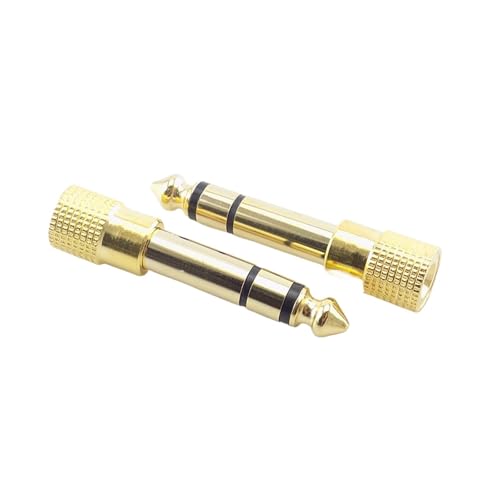 2 Stück 3,5-mm-Stecker 6,5-mm-Buchse Stereo-Kopfhörer-Sender 3,5 6,5 Audio-Mikrofon-Gitarren-Adapter-Anschlüsse Adapter-Mikrofon-Audio von Supkancl