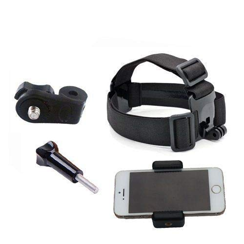 Multifunktionaler verstellbarer Kopfgurt für Handy-Selfie-Kopfhalterung für GoPro Hero 8 7 6 5 4 3 2/Sony Action Cam/Handy/iPhone 12 11 Pro Max XR XS Max X 8 7 6 Plus/Samsung LG Huawei von Supkeyer