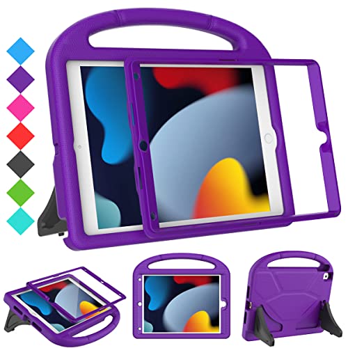 SUPLIK Kinderhülle für iPad 9./8./7. Generation – iPad 10.2 Zoll 2021/2020/2019 Hülle mit integriertem Displayschutz, langlebiger, stoßfester Griff, Kinderhülle für Apple iPad 7/8/9 Gen, Violett von Suplik