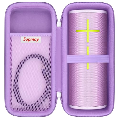 Supmay Megaboom 4/Megaboom 3 Hartschalen-Tragetasche für Ultimate Ears Tragbarer, wasserdichter Bluetooth-Lautsprecher, kabelloser tragbarer Lautsprecher-Schutzhülle mit Netztasche für Ladekabel, Lila Supmay Megaboom 4/Megaboom 3 Hartschalen-Tragetasche für Ultimate Ears Tragbarer, wasserdichter Bluetooth-Lautsprecher, kabelloser tragbarer Lautsprecher-Schutzhülle mit Netztasche für Ladekabel, Lila von Supmay