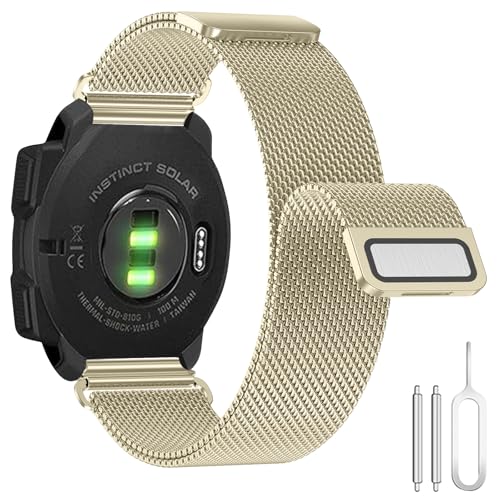 Supore Armband für Garmin Instinct 2, 22mm Metal Edelstahl Ersatzarmband Milanese Armband für Garmin Instinct, Instinct Tactical, Instinct Tide, Instinct Esports, Instinct Solar von Supore