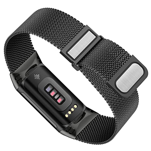 Supore Fitbit Charge 5 Metall Armband/Fitbit Charge 6 Armband, Verstellbares Sport Ersatzarmband mit Verbessertem Magnet für Fitbit Charge 6/Fitbit Charge 5 von Supore