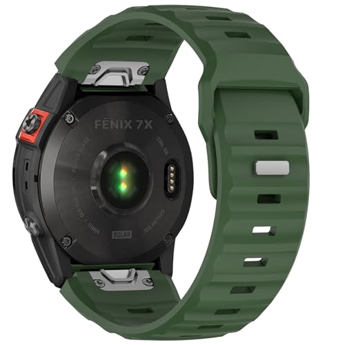 Supore für Garmin Fenix 7X Armband, 26mm Quick Fit Sport Silikon Armband für Garmin Fenix 7X Pro/Fenix 6X Pro/Fenix 6X/Fenix 5X/Fenix 5X Plus/Fenix 3 HR/Fenix 3 von Supore