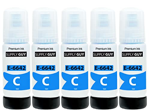 SupplyGuy Tinte kompatibel mit Epson T6642 für EcoTank ET 16500 14000 2550 4500 L100 L110 L1300 L200 L210 L300 L3050 L3060 L3070 L310 L355 L361 L365 L382 L385 L386 L455 L485 L486 L555 L565 (5x 70 ml) von Supply Guy
