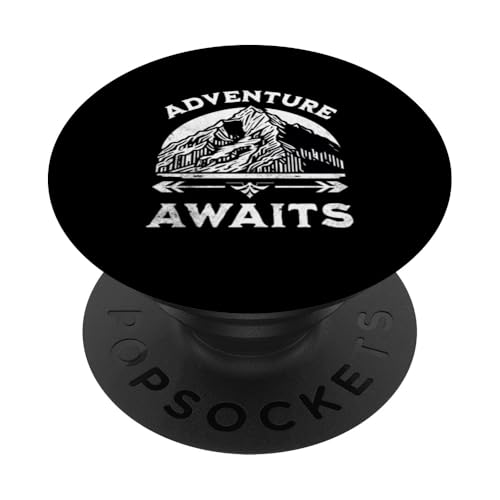 Das Abenteuer erwartet Lustiges Bergcamping-Abenteuer, Wanderer, Herren PopSockets Klebender PopGrip Das Abenteuer erwartet Lustiges Bergcamping-Abenteuer, Wanderer, Herren PopSockets Klebender PopGrip von Support USA National Parks Conservation Apparel
