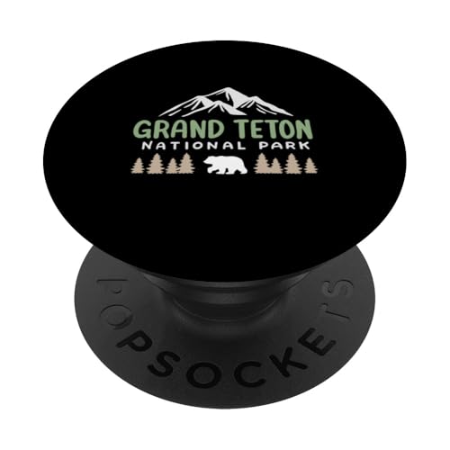 Grand Teton National Park US Wyoming Mountain Herren Damen Kinder PopSockets Klebender PopGrip von Support USA National Parks Conservation Apparel
