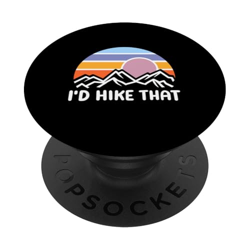 Ich würde diesen lustigen Retro-Camper Sunrise Mountain Hiker besteigen PopSockets Klebender PopGrip von Support USA National Parks Conservation Apparel