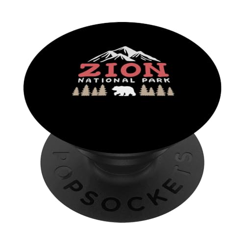 ZION National Park Utah Mountain Hiker Camper Herren Damen Kinder PopSockets Klebender PopGrip von Support USA National Parks Conservation Apparel