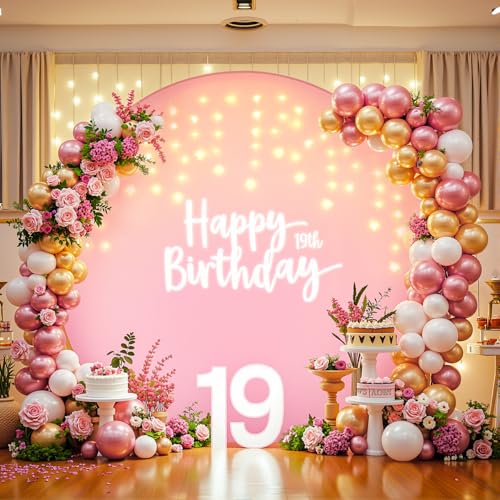 2,2 m rosa runde Hintergrundabdeckung mit Lichtern Kreisbogen Hintergrund Abdeckung mit Lichterkette für Babyparty, Mädchen, Geburtstag, Party, Brautparty, Hochzeit, Fotografie, Fotoshooting 2,2 m rosa runde Hintergrundabdeckung mit Lichtern Kreisbogen Hintergrund Abdeckung mit Lichterkette für Babyparty, Mädchen, Geburtstag, Party, Brautparty, Hochzeit, Fotografie, Fotoshooting von Suppromo