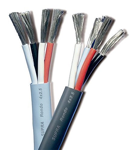 Supra Cables Rondo Lautsprecherkabel 4 x 2,5mm², verzinnt - Bi Wire - Bi Amping - Meterware Eis Blau von Supra Cables