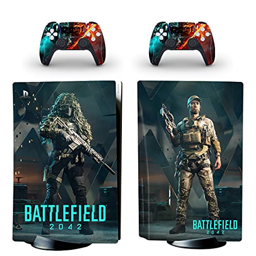 PS5 Disc Edition Battlefield 2042 Console Skin, Wrap, Decal, Vinyl, Sticker, Faceplate - Console and 2 Controllers - Protective Cover PlayStation 5 DISC von Supreme Skinz