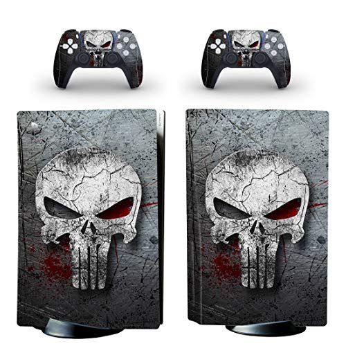 PlayStation 5 Disc Edition The Punisher Skull Grey Console Skin, Decal, Vinyl, Sticker, Faceplate - Console and 2 Controllers - Protective Cover New PS5 DISC PlayStation 5 Disc Edition The Punisher Skull Grey Console Skin, Decal, Vinyl, Sticker, Faceplate - Console and 2 Controllers - Protective Cover New PS5 DISC von Supreme Skinz