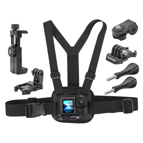 Suptig Brusthalterung, verstellbarer Brustgurt, atmungsaktives Material für GoPro Hero 13 bis Hero 5, AKASO, DJI Osmo und weitere Action-Kameras (RSX-441) von Suptig