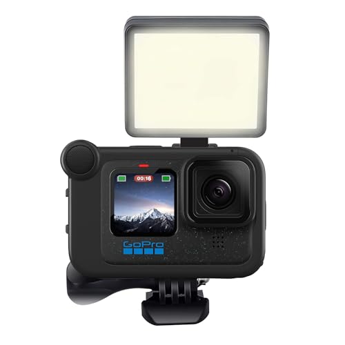 Suptig LED Video Licht Dimmbares weißes Licht, natürliches Licht, warmes Licht Kompatibel für Gopro Hero 12,11,10,9,8,7,6,5,4,3,3+, Hero Session,DJI OSMO, AKASO Action Kameras von Suptig