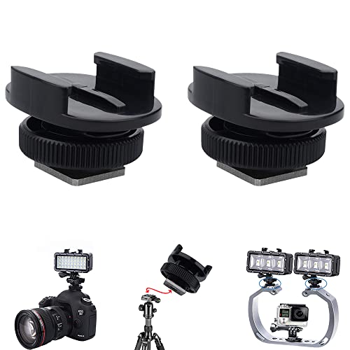 Suptig Mount Light Adapter Cold Shoe Mount Adapter Compatible for SLR Kamera Gopro Camera Suptig Light und andere Action Kameras (2 Pack) schwarz von Suptig