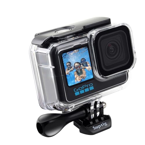 Suptig Wasserdichtes Gehäuse für GoPro Hero 12 Hero 11 Hero 10 Hero 9 Schwarz Wasserdicht 60 m von Suptig