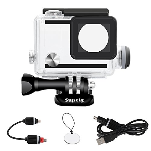Suptig Wasserdichtes Gehäuse für GoPro Hero 4, Hero 3+, Hero3, Outdoor-Sport-Kamera für Unterwasser-Aufladung, wasserdicht bis 40 m. von Suptig