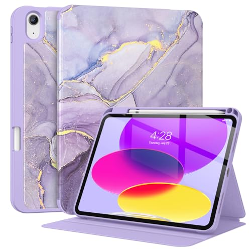 Supveco Schutzhülle für iPad (A16) 11. Generation 11 Zoll (2025), iPad 10. Generation 11 Zoll (2022) mit Stifthalter, automatische Wake/Sleep-Funktion, Premium-Folio-Schutzhülle mit weicher von Supveco